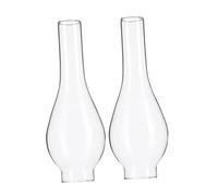 ULTECHNOVO 2 pièces Abat Jour Verre Clair Pourmpe à Pétrole Lot de Design Vintage Compatible avec Diverses Lampes Parfait pour Décoration Intérieure