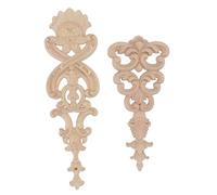 ULTECHNOVO 2 Pièces Appliques Sculpté Européen Décorations Murales et Meubles Délicates pour Portes et Armoires Naturel Écologique