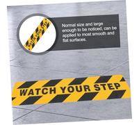 ULTECHNOVO 2 pièces Autocollants Antidérapants Watch Your Step Bandes Adhésives de Sécurité pour Sols et Escaliers Signalisation Jaune et Noire Avertissement pour Zones à Risque