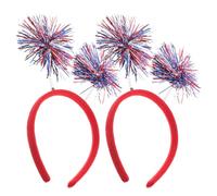 ULTECHNOVO 2 pièces Bandeaux Of July Légers à Pompons pour Fête Patriotique Accessoires Cheveux Unisexes pour Décoration et Cosplay Independence Day