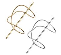 ULTECHNOVO 2 pièces Barrettes Chignon Métal Doré et Argenté Épingles Anti-dérapantes pour Cheveux Fins Accessoires Vintage pour Coiffure Simple et Élégante Lot