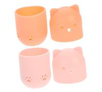 ULTECHNOVO 2 pièces Boîte de Rangement Portable pour Éponges de Maquillage Silicone Étui Protecteur Léger avec Ventilation Lot de Rose et Orange pour Protéger et Sécher Les Houppettes Poudre