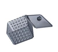 ULTECHNOVO 2 Pièces Boîte de Rangement pour Coton avec Couvercle Acrylique Transparent Organisateur de Coton à Motif Diamant Accessoire de Maquillage Compact et
