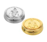 ULTECHNOVO 2 pièces Boîte Métallique pour Chapelet Coffret Religieux Collector pour Bijoux Sacrés Thème Communion avec Design Vintage Élégant