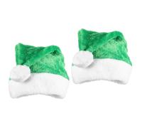 ULTECHNOVO 2 Pièces Bonnet Noël Adulte Peluche Verte Chapeau Lutin pour Fête de Noël et Décoration Festive
