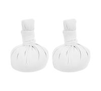 ULTECHNOVO 2 Pièces Boule de Massage Thaïlandaise en Tissu Coton Blanc pour Thérapie Moxibustion et Aromathérapie, pour Gym et Bureau, Favorise Relaxation et Santé Globale