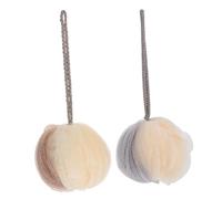 ULTECHNOVO 2 pièces Boule exfoliante aux deux tons beige et café avec corde lavante corps confortable unisexe mousse riche pour soin peau quotidienne