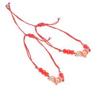 ULTECHNOVO 2 Pièces Bracelet Œil Turc Ajustable en Alliage et Fil Rouge, Ornement Élégant et Robuste, pour Anniversaire ou Fête, Bijoux de Main
