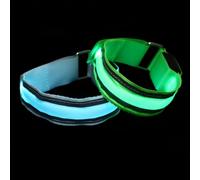 ULTECHNOVO 2 Pièces Brassard LED de Course en Nylon, Mode Clignotant, Léger | Longue Durée de Port, Lumière Continue, Pile Bouton Incluse, pour Cyclisme et Randonnée
