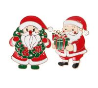 ULTECHNOVO 2 Pièces Broche Père Noël Décorative en Alliage Élégante, Épingle à Revers Facile à Porter et Fixée Fermement, pour Cérémonies et Présents de Fête de Noël