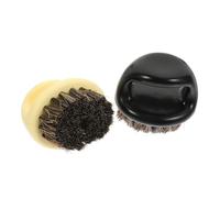 ULTECHNOVO 2 pièces Brosse à Barbe Poils de Sanglier Brosse Multifonction pour Hommes Nettoyage Cheveux Cassés et Peigne Barbe Noir et Beige