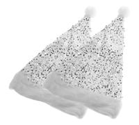 ULTECHNOVO 2 Pièces Chapeau de Noël à Paillettes Blanc Léger et Confortable en Peluche, Accessoire Stylé pour Festival et Fête de Noël