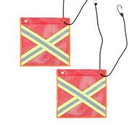 ULTECHNOVO 2 Pièces Drapeau de Sécurité Rouge en Maille Pvc et Polyester 30x30cm pour Remorque et Véhicule, Léger et Haute Visibilité, pour Conduite par Mauvais Temps en Extérieur