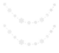ULTECHNOVO 2 Pièces Guirlandes Décoratives Chaînes de Drapeaux Flocons de Neige, Pvc Blanc, Légères, Imprimées, pour Fête de Noël et Anniversaire