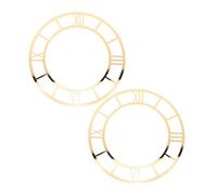 ULTECHNOVO 2 Pièces Horloge Murale Miroir et Adhésif Puissant Chiffres Romains Ronde en Acrylique Doré Décoration Élégante pour Salon Moderne