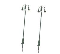 ULTECHNOVO 2 pièces Lampadaire Miniature Modèle de Lampes de Rue pour Décor de Table Sable et Jardin Éclairage Architectural Trois Têtes Éclairage Décoratif pour Maquette Ferroviaire et