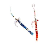 ULTECHNOVO 2 pièces Lanières de Téléphone Anti-perte Set Bracelet Poignet Style Japonais avec Pendentif Poisson Koi Bleu et Rouge Accessoires Clés et Caméra et Décoratif
