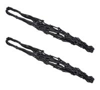 ULTECHNOVO 2 Pièces Mangeoire Suspendue en Filet de Nylon Noir Grosse Capacité pour Oies et Maïs, Empêchant la Chute, pour L'alimentation en Plein Air des Volailles