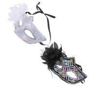ULTECHNOVO 2 Pièces Masque de Carnaval Féminin à Paillettes Décoration Fleur Latérale, Léger et Facile à Assortir, pour Bal Masqué et Fêtes Costumées