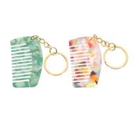 ULTECHNOVO 2 pièces Mini Peigne à Dents Larges pour Boucles Peigne de Poche Compact et Porte-clés Pratique Petit Format pour Femme Accessoire de Voyage Portable