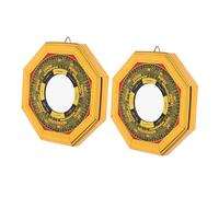 ULTECHNOVO 2 Pièces Miroirs Bagua Feng Shui Alliage Lot de Miroirs Concaves Traditionnels Chinois pour Protection et Entreprise et Maison