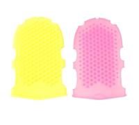 ULTECHNOVO 2 Pièces Moufles Exfoliant de Bain Double Face en Silicone pour | Texture Double Face, Friction Accrue sans Rayer la Peau, Accessoire Présent Inclus, Usage Couleur Aléatoire