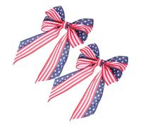 ULTECHNOVO 2 Pièces Nœuds Décoratifs Patriotiques Polyester Doux Moyenne pour Décoration Dintérieur et Extérieur Adaptés Fête de Lindépendance Memorial Day Election Day et Lot