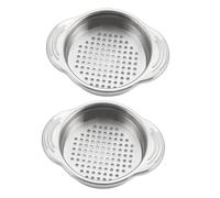 ULTECHNOVO 2 pièces Passoire à Boîte Acier Inoxydable avec Poignée Filtre Égouttage Couvercle pour Aliments Conserve pour Cuisine Multifonctionnelle