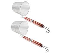 ULTECHNOVO 2 pièces Passoire Acier Inoxydable avec Manche Écumoire Spider pour Cuisine Capacité pour Nouilles et Dumplings Outil de Cuisson Polyvalent pour Maison et Restaurant
