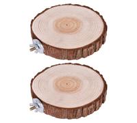 ULTECHNOVO 2 Pièces Perchoir Rond en Bois pour Oiseaux, Plateforme de Cage | Surface Lisse, Installation Facile, Repose Confortable, Usage en Cage, Adapté aux Moineaux et Petits Animaux