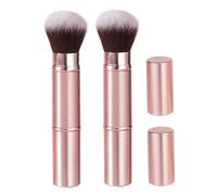 ULTECHNOVO 2 pièces Pinceau Maquillage Compact Rétractable Double-embout avec Capuchon Brosse Multifonction pour Fond de Teint et Blush Portable et Protecteur pour Retouches Faciles Voyage