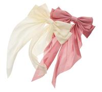ULTECHNOVO 2 pièces Pinces à Cheveux avec Grands Nœuds en Satin Doux Lot de Rose et Accessoires Élégants pour Femmes Adolescentes et Filles Clips Solides pour Queue de Cheval pour Fêtes et
