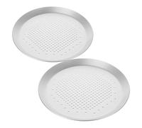 ULTECHNOVO 2 Pièces Plaque Ronde Perforée de Pans pour Cuisson Uniforme pour Pizzas Quiches et Autres Pâtisseries et Facile à Nettoyer Utilisation Domestique et