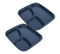 ULTECHNOVO 2 pièces Plateau Divisé Réutilisable avec Compartiments Profonds Bleu Assiettes Compartimentées pour Fruits Apéritifs et Épices Multifonctionnelle pour Maison et