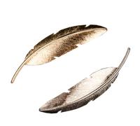 ULTECHNOVO 2 Pièces Plume en Métal 12cm pour Bricolage Diy, Accessoires Vintage Chic pour Barrettes et Décoration Cadeau Crèche