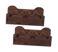 ULTECHNOVO 2 Pièces Porte-cartes de Visite Bois à Motif Patte de Chien Organisateur de Bureau Bois pour Cartes de Visite et Postales Support de Bureau Décoratif pour Accueil et Exposition