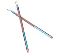 ULTECHNOVO 2 pièces Poussoir Ongles Double Tête Acier Inoxydable Outil Cuticule Gel Manucure et Pédicure Repousse-cuticules Ergonomique Antidérapant pour Enlever Peaux Mortes et Vernis Gel