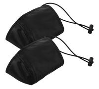 ULTECHNOVO 2 Pièces Protège-talons Noirs en Tissu Résistant à L'usure Boucle Danseuse et Corde Élastique, Couvre-chaussures Faciles à Enfiler pour Conduite Automobile Confortable