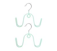 ULTECHNOVO 2 Pièces Séchoir à Chaussures Suspendu Vert en Acier Inoxydable Crochets Doubles, Design Coupe-Vent et Matériau PVC, pour Balcon et Rangement Pratique
