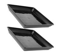ULTECHNOVO 2 Pièces Soucoupe Rectangulaire pour Pot de Plante, Plateau PP | Récupération D’eau, Design Étanche et Polyvalent, Usage Intérieur, Facile à Nettoyer, pour Jardinières