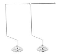 ULTECHNOVO 2 pièces Support de Drapeau de Bureau Alliage Simple Compact et Porte-drapeau de Table Argenté pour Bureaux Salles de Réunion et Comptoirs Compatible avec Drapeaux Lot