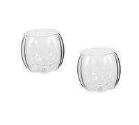 ULTECHNOVO 2 Pièces Tasse Verre Citrouille Halloween Mug à Café Simple Paroi Verre Borosilicate Décoration Automnale pour Thé Jus et Boissons Chaudes