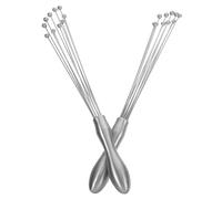 ULTECHNOVO 2 pièces Œufs Manuel Acier Inoxydable Batteur à Billes Mixeur de Cuisine Portable pour Mélanger Battre et Fouetter sans Électricité