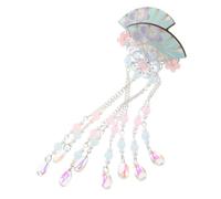 ULTECHNOVO 2 Pièces Vintage Floral Tassel Fan Hairpin Japanese Style Kimono Flower Duckbill Clips For Women And Lightweight Non-slip Hair Accessories For Hanfu And Cosplay