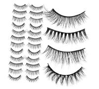 ULTECHNOVO 20 paires Faux Cils Effet Volume Intense Multi-couches Imitation Poils Faits Main Yeux Plus Grands et Éclatants Maquillage Quotidien et Soirée