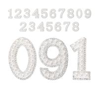 ULTECHNOVO 20 pièces Lot de Patchs Thermocollants Numériques Strass et Perles Blancs Appliques DIY pour Vêtements Chaussures Chapeaux et Sacs Accessoires Mode Résistants et Faciles à Fixer