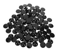 ULTECHNOVO 200 pièces Yeux de Poupée Demi-Ronds Noirs Flat Back pour DIY Peluches Amigurumi Crochet Accessoires Création Artisanale