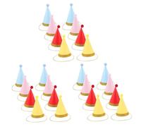 ULTECHNOVO 24 Pièces Birthday Cone Hats For Children With Edge And Pom Poms Paper Party Caps For Festive Celebrations And Happy Birthday Events