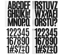 ULTECHNOVO 24feuilles Lettres Autocollantes Vinyle Chiffres Repositionnables Stickers Alphabet pour Boîte aux Lettres Voiture et Décoration