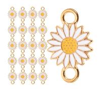 ULTECHNOVO 25 pièces Breloques Fleur Marguerite Alliage Double pour Bijoux DIY Pendentifs Connecteurs pour Bracelets Boucles Oreilles et Accessoires Décoratifs